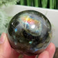 Labradorite Sphere Healing Crystal Ball Flashy Gemstone 236g 55mm