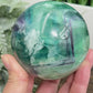 Snowflake Feather Fluorite Blue Green Purple Flashy Sphere Crystal Ball 764g 77mm