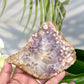 Pink Purple Amethyst Flower Agate Natural Natural Slice with Stand Crystal 265g