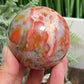 Red Moss Agate Sphere Rare Healing Crystal Ball 376g 65mm