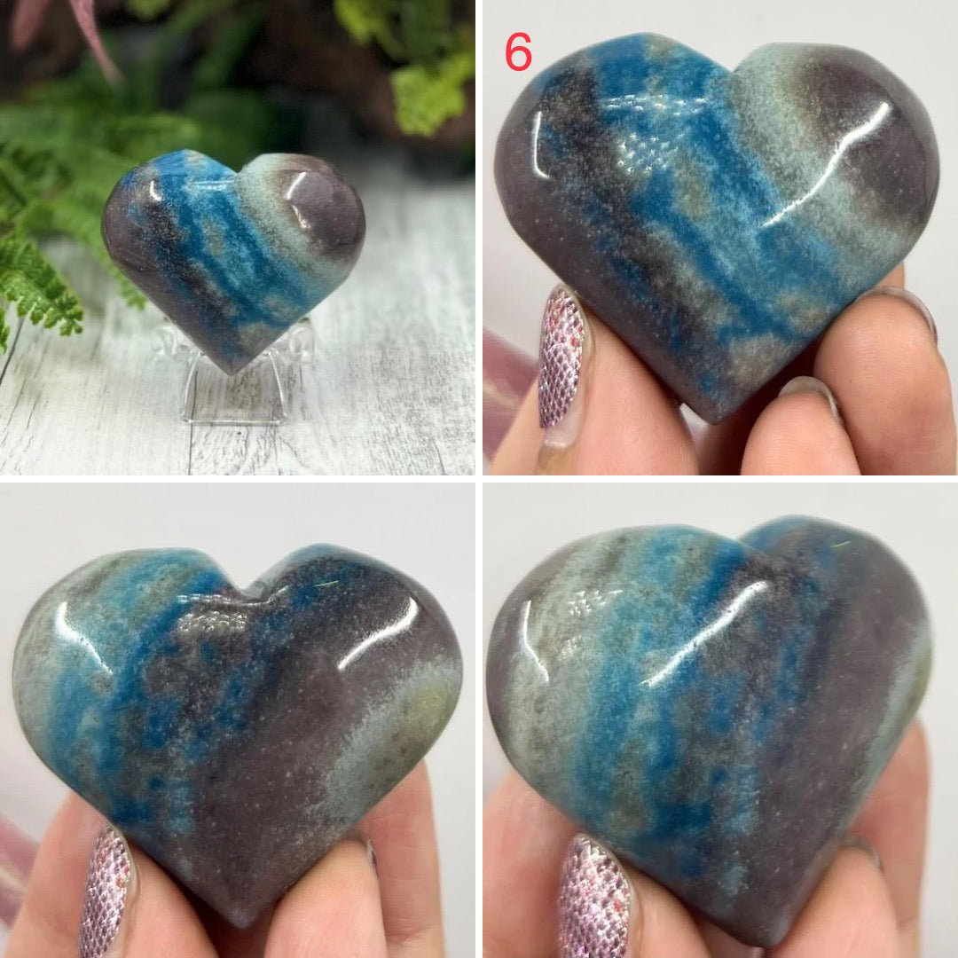 Trolleite Hearts Crystal Carvings Australian Seller