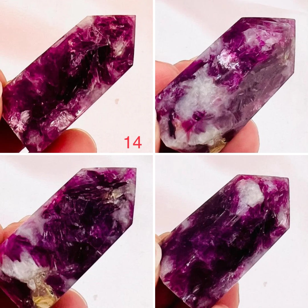 Gem Lepidolite Purple Mica Points Towers Crystal Generators