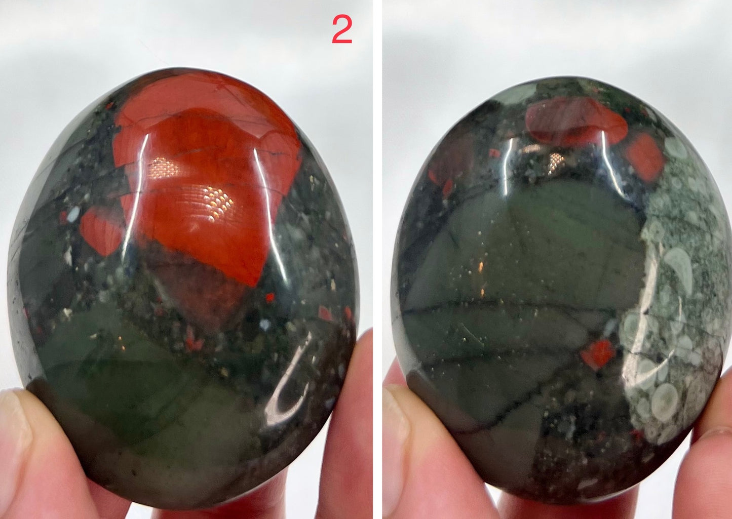 Setonite African Jasper Bloodstone Palm Stone Meditation Crystal Australian Seller