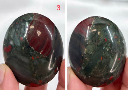 Setonite African Jasper Bloodstone Palm Stone Meditation Crystal Australian Seller