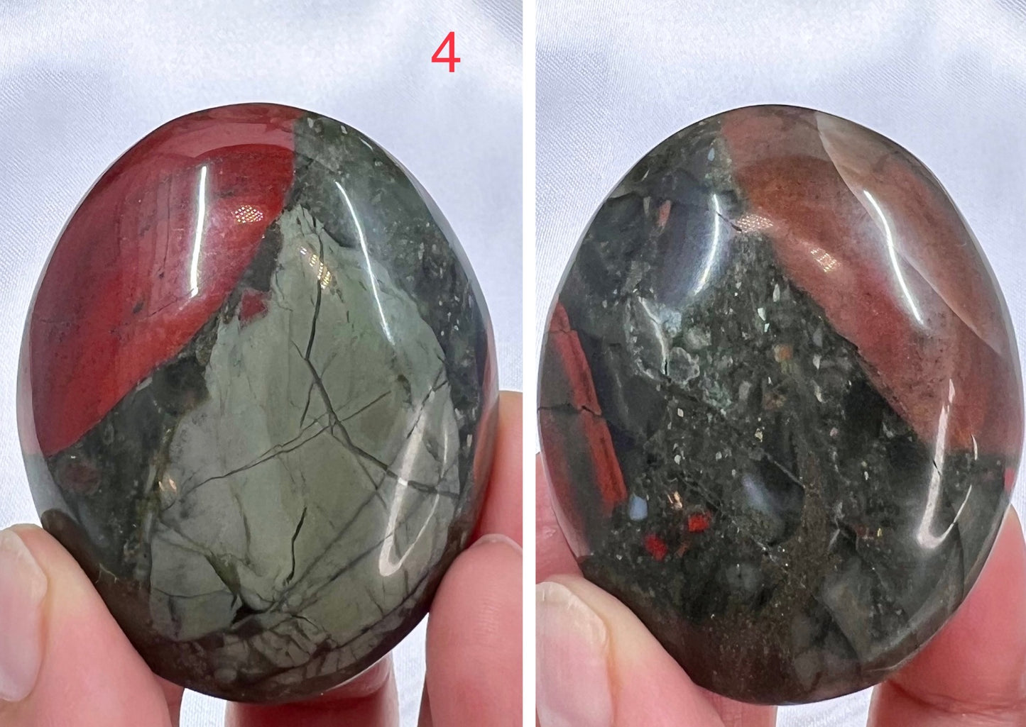 Setonite African Jasper Bloodstone Palm Stone Meditation Crystal Australian Seller