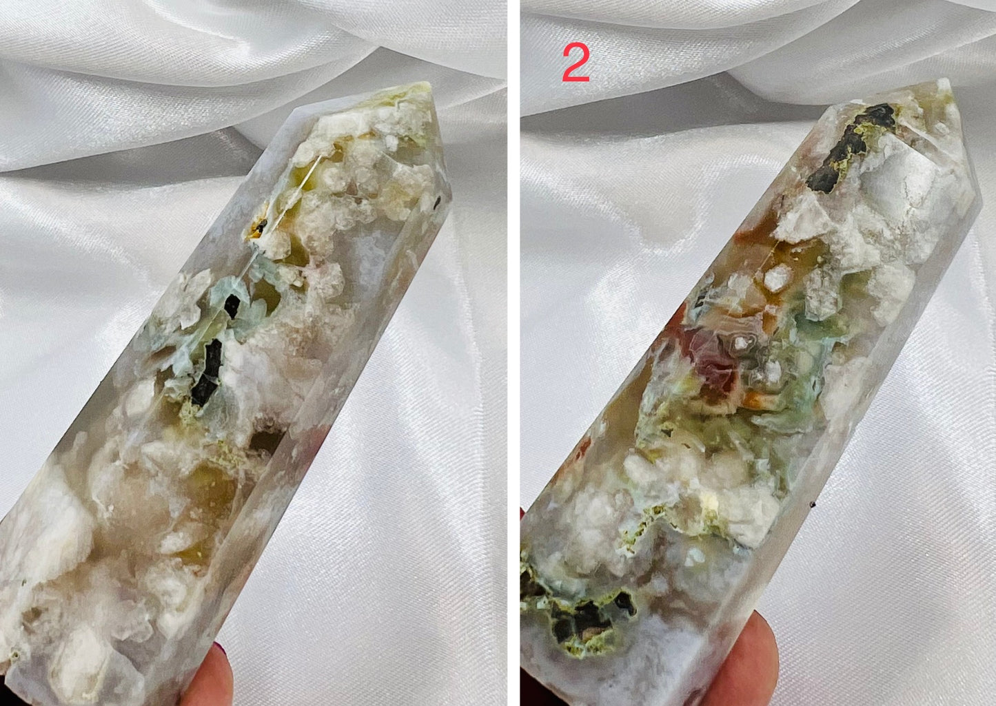 Green Flower Agate Sakura Rare Points Towers Crystal Generators