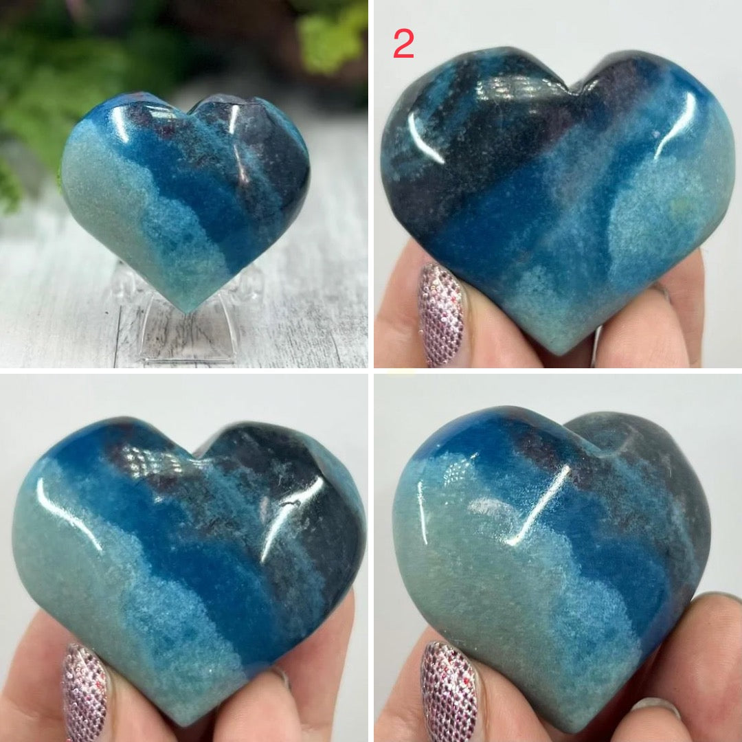 Trolleite Hearts Crystal Carvings Australian Seller