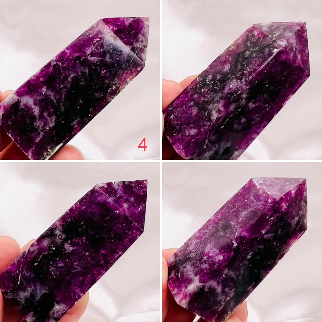 Gem Lepidolite Purple Mica Points Towers Crystal Generators