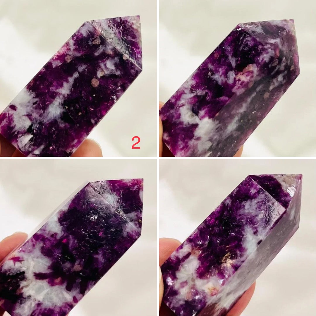 Gem Lepidolite Purple Mica Points Towers Crystal Generators