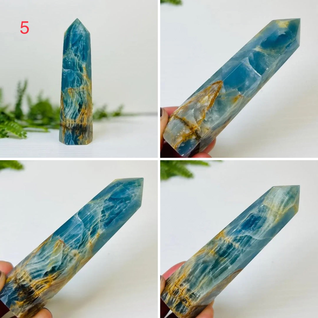 Blue Onyx Points Towers Crystal Generators