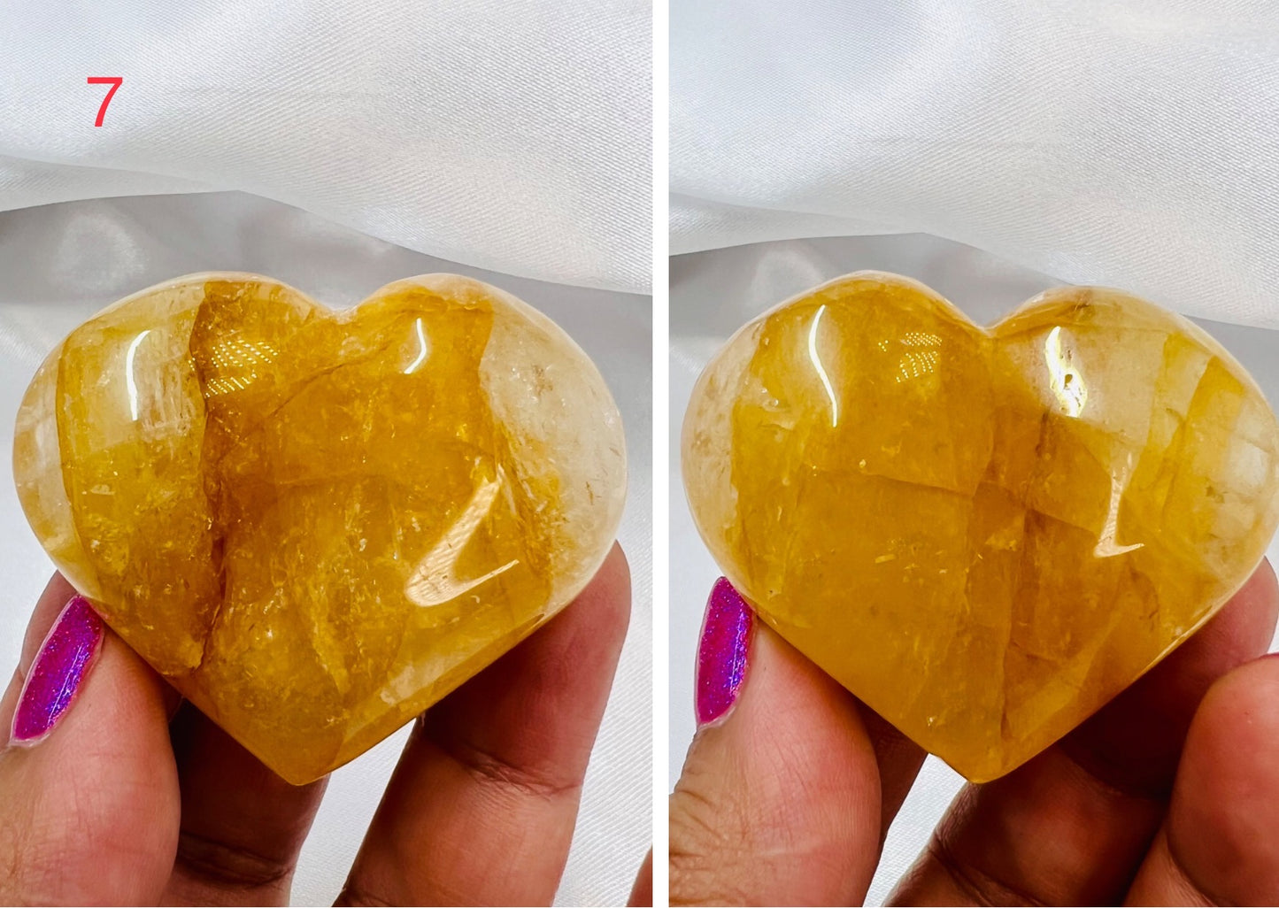 Golden Healer Quartz Hearts Crystal Carvings