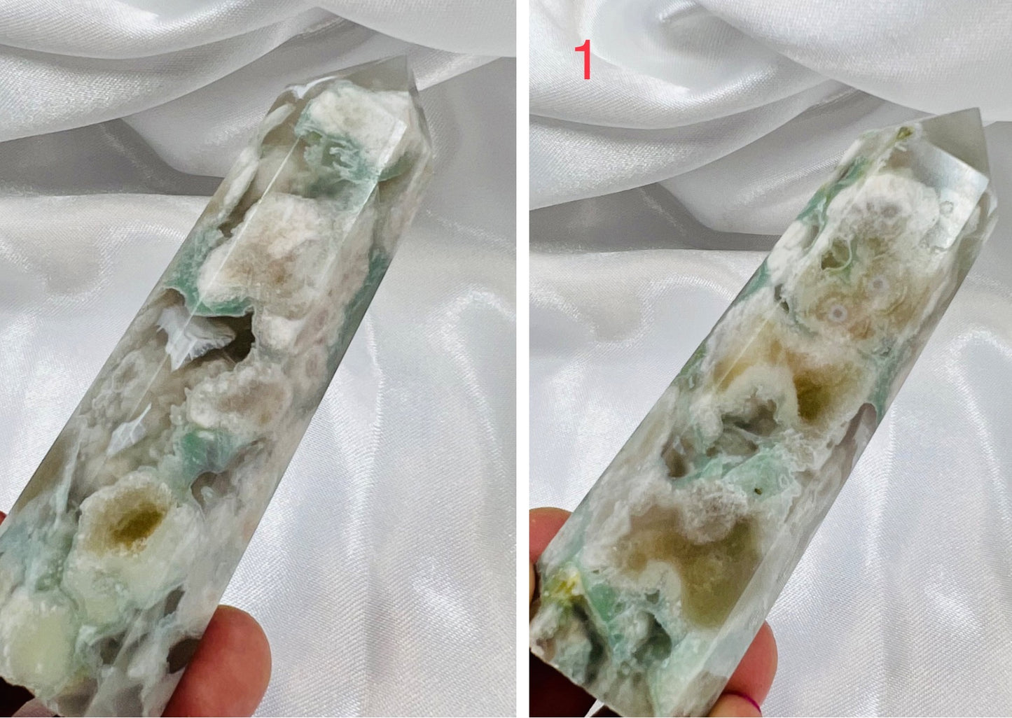 Green Flower Agate Sakura Rare Points Towers Crystal Generators