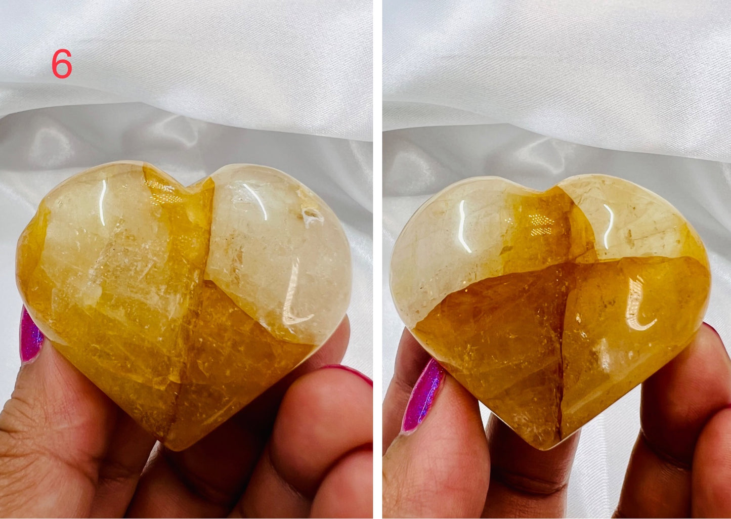 Golden Healer Quartz Hearts Crystal Carvings