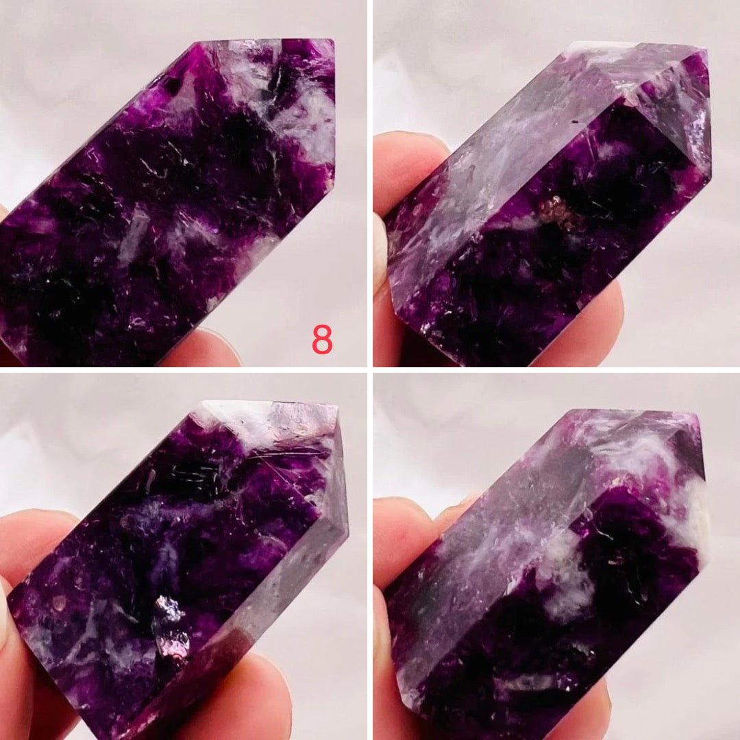 Gem Lepidolite Purple Mica Points Towers Crystal Generators