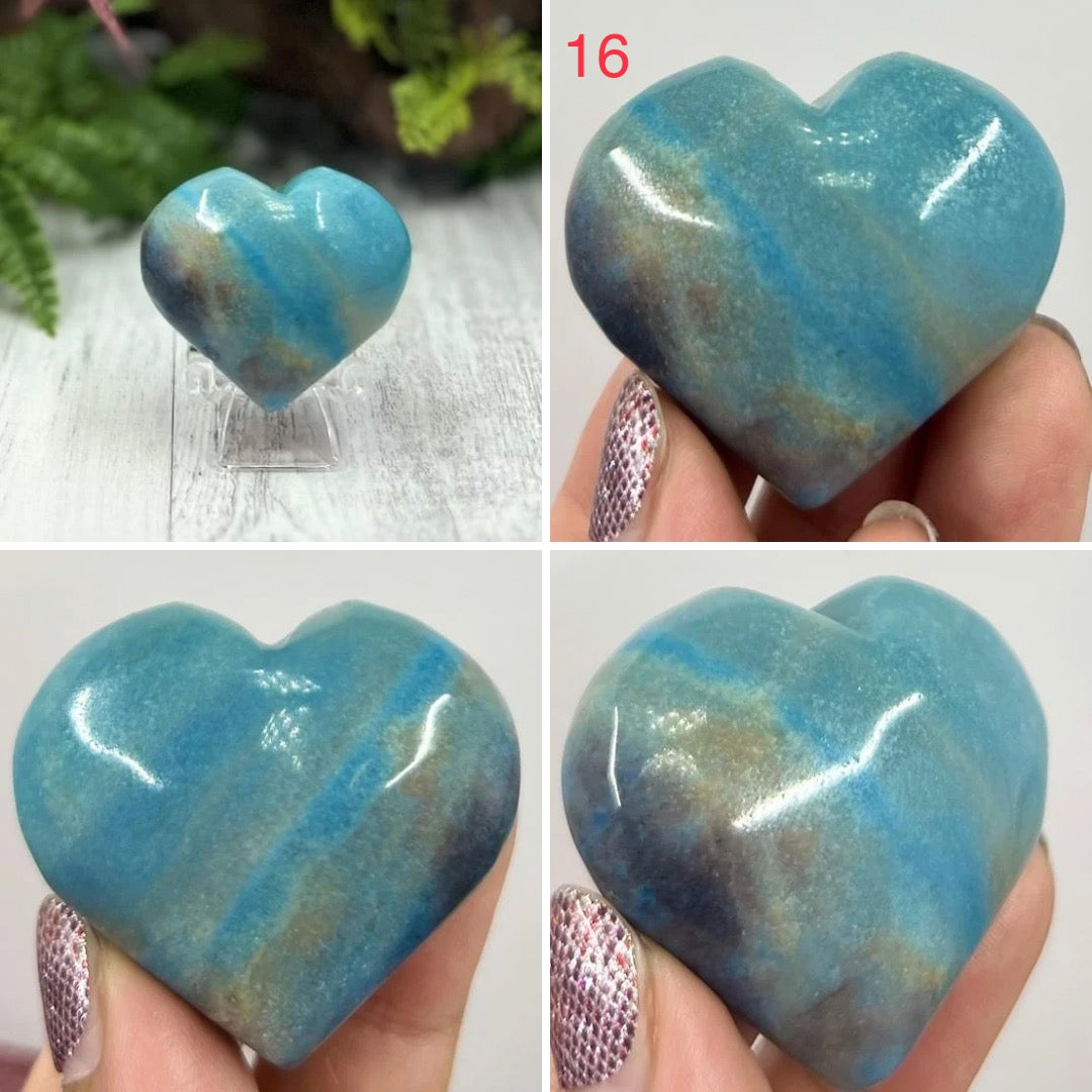 Trolleite Hearts Crystal Carvings Australian Seller