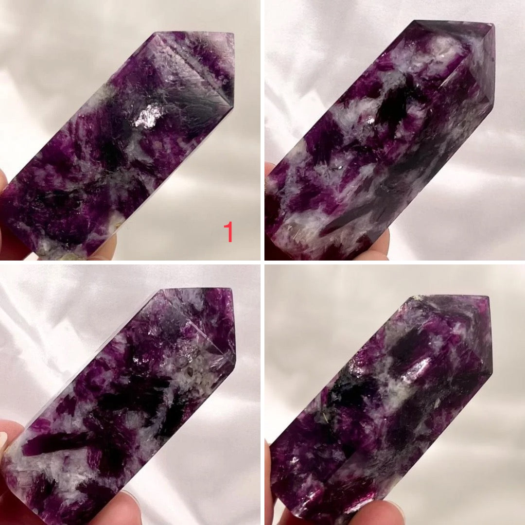 Gem Lepidolite Purple Mica Points Towers Crystal Generators