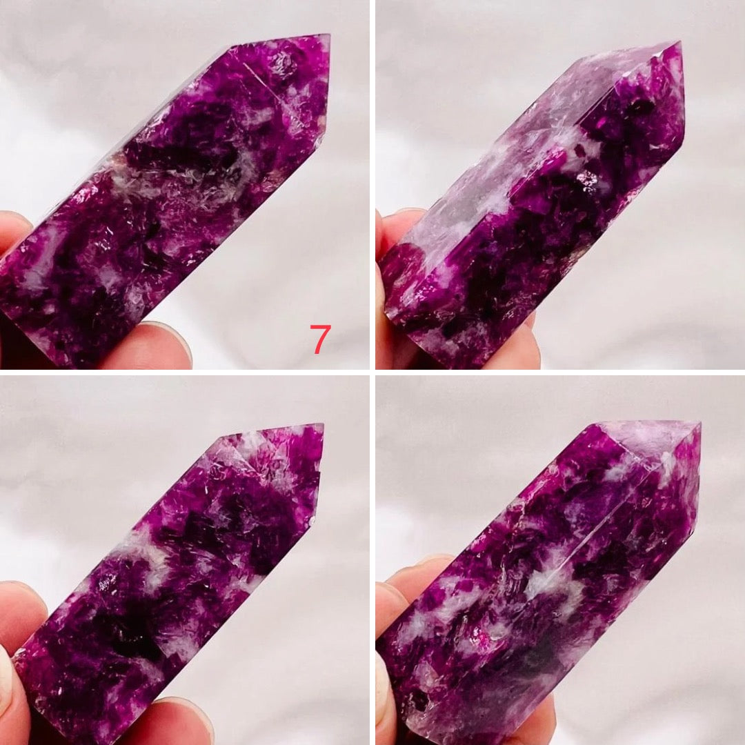 Gem Lepidolite Purple Mica Points Towers Crystal Generators