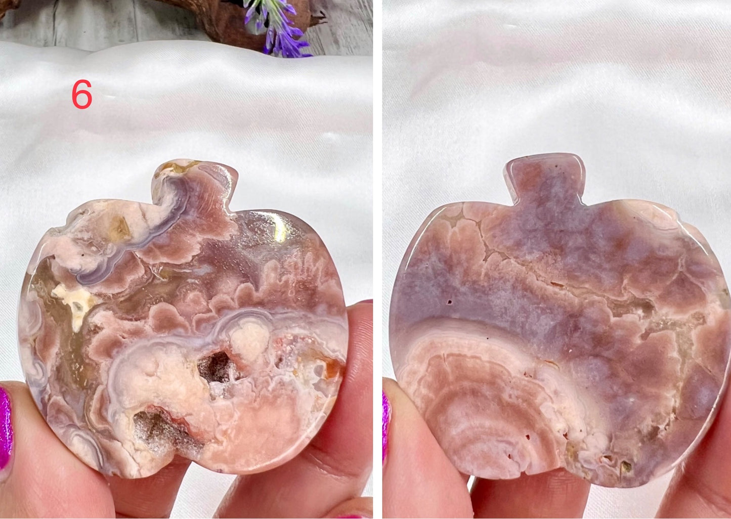 Flower Agate Apples Crystal Carving