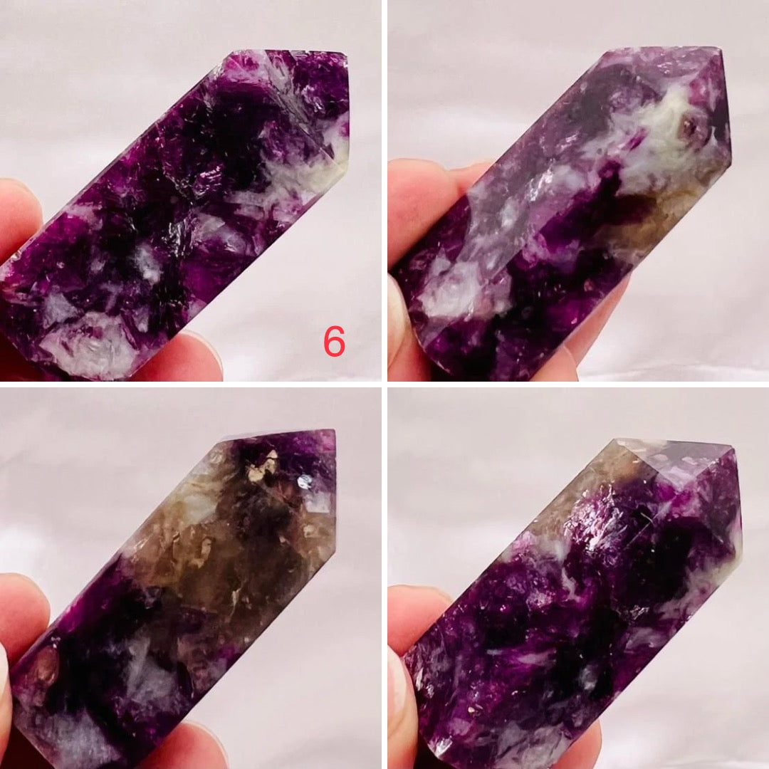 Gem Lepidolite Purple Mica Points Towers Crystal Generators