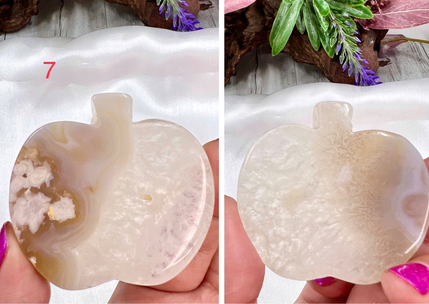 Flower Agate Apples Crystal Carving