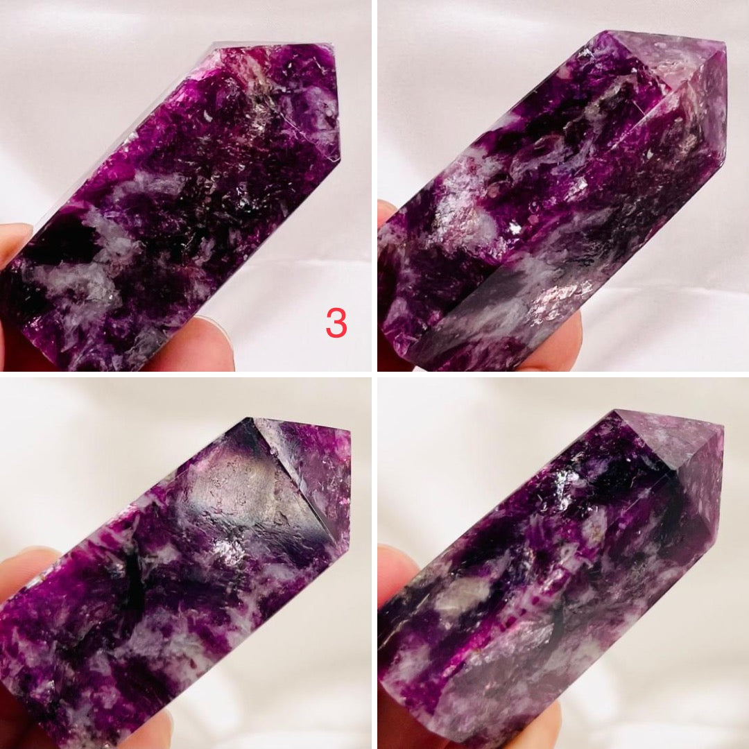 Gem Lepidolite Purple Mica Points Towers Crystal Generators