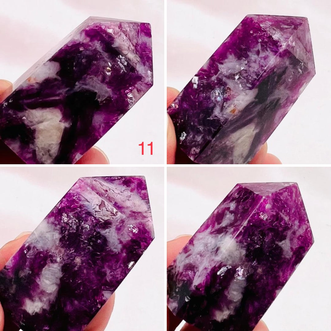 Gem Lepidolite Purple Mica Points Towers Crystal Generators