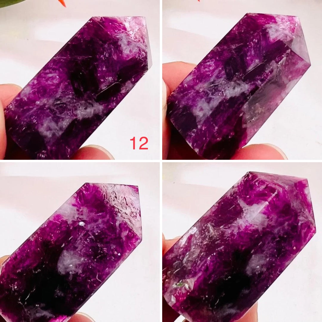 Gem Lepidolite Purple Mica Points Towers Crystal Generators