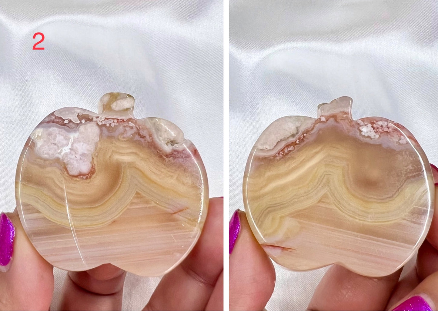 Flower Agate Apples Crystal Carving