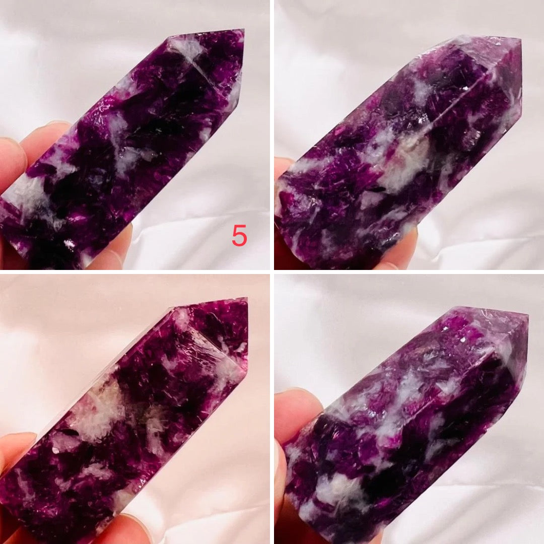 Gem Lepidolite Purple Mica Points Towers Crystal Generators