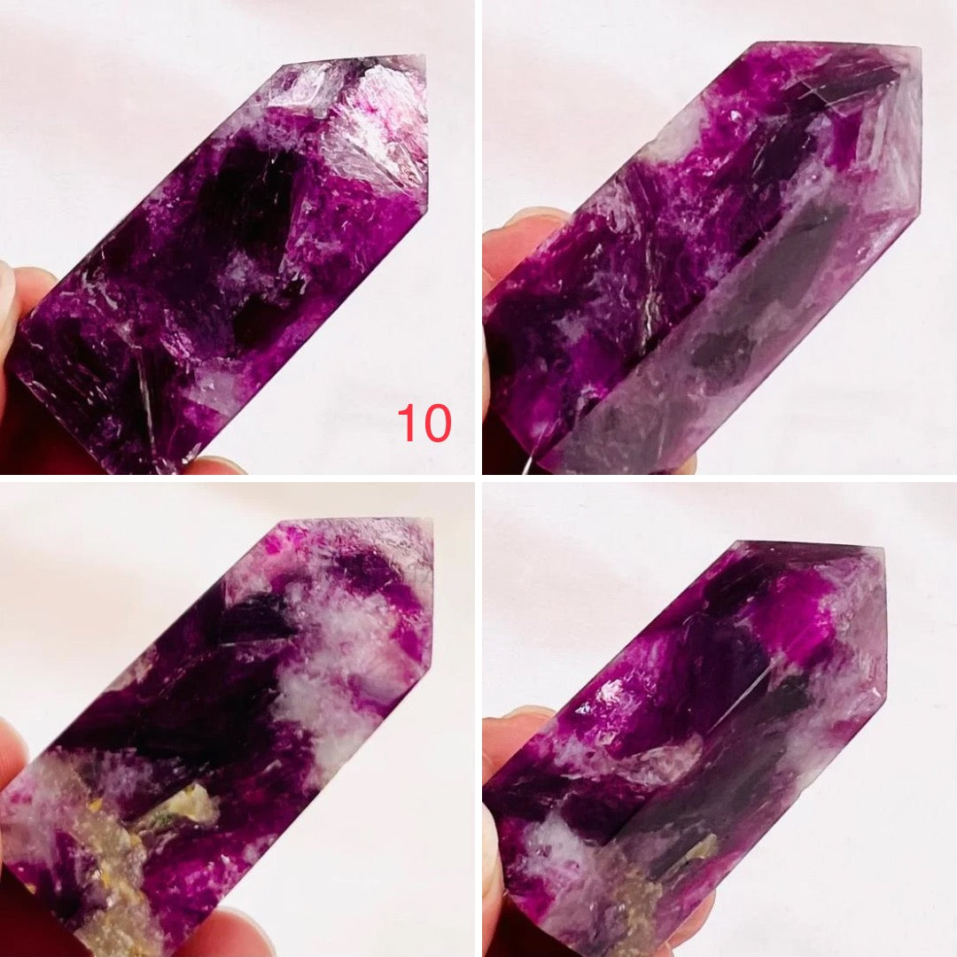 Gem Lepidolite Purple Mica Points Towers Crystal Generators