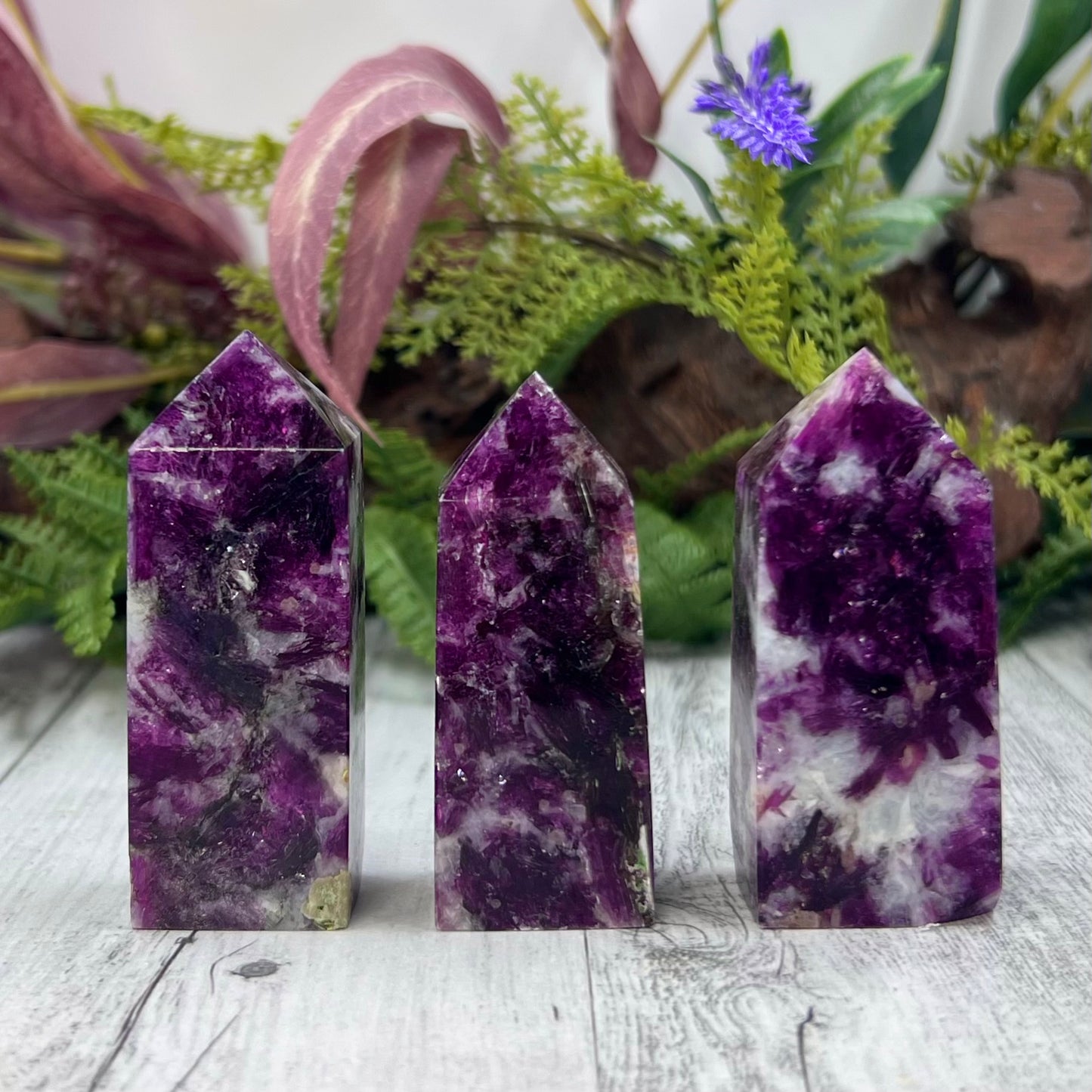 Gem Lepidolite Purple Mica Points Towers Crystal Generators