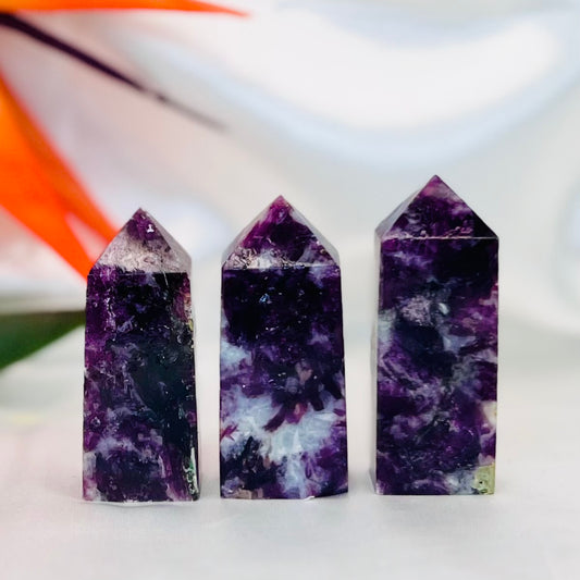 Gem Lepidolite Purple Mica Points Towers Crystal Generators