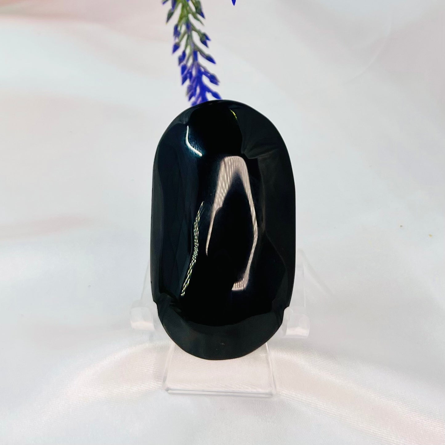 Black Obsidian Palm Stone Meditation Crystal Australian Seller