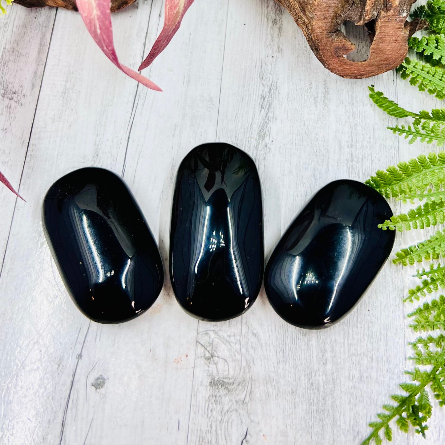 Black Obsidian Palm Stone Meditation Crystal Australian Seller