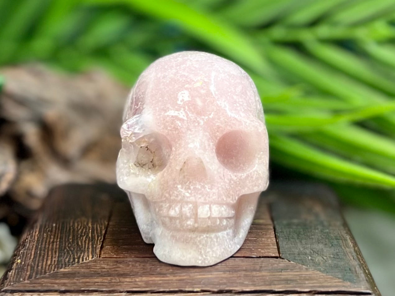 Pink Amethyst Skull Crystal Skull Carving Australian Seller