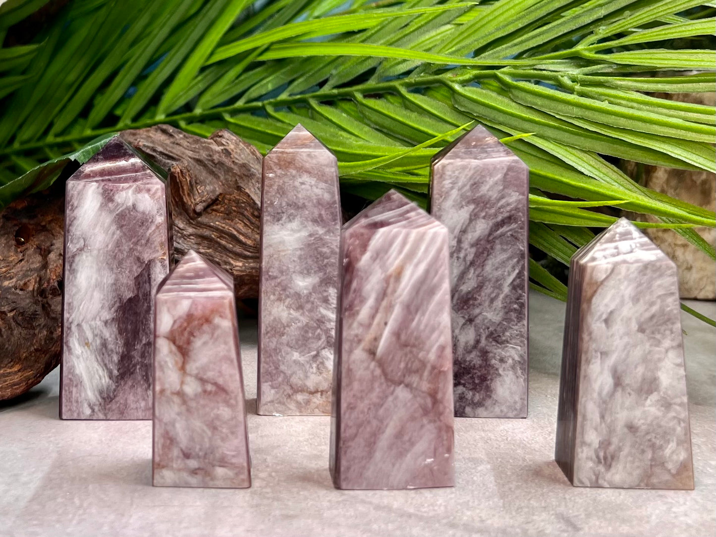 Gem Lepidolite Purple Mica Points Towers Crystal Generators