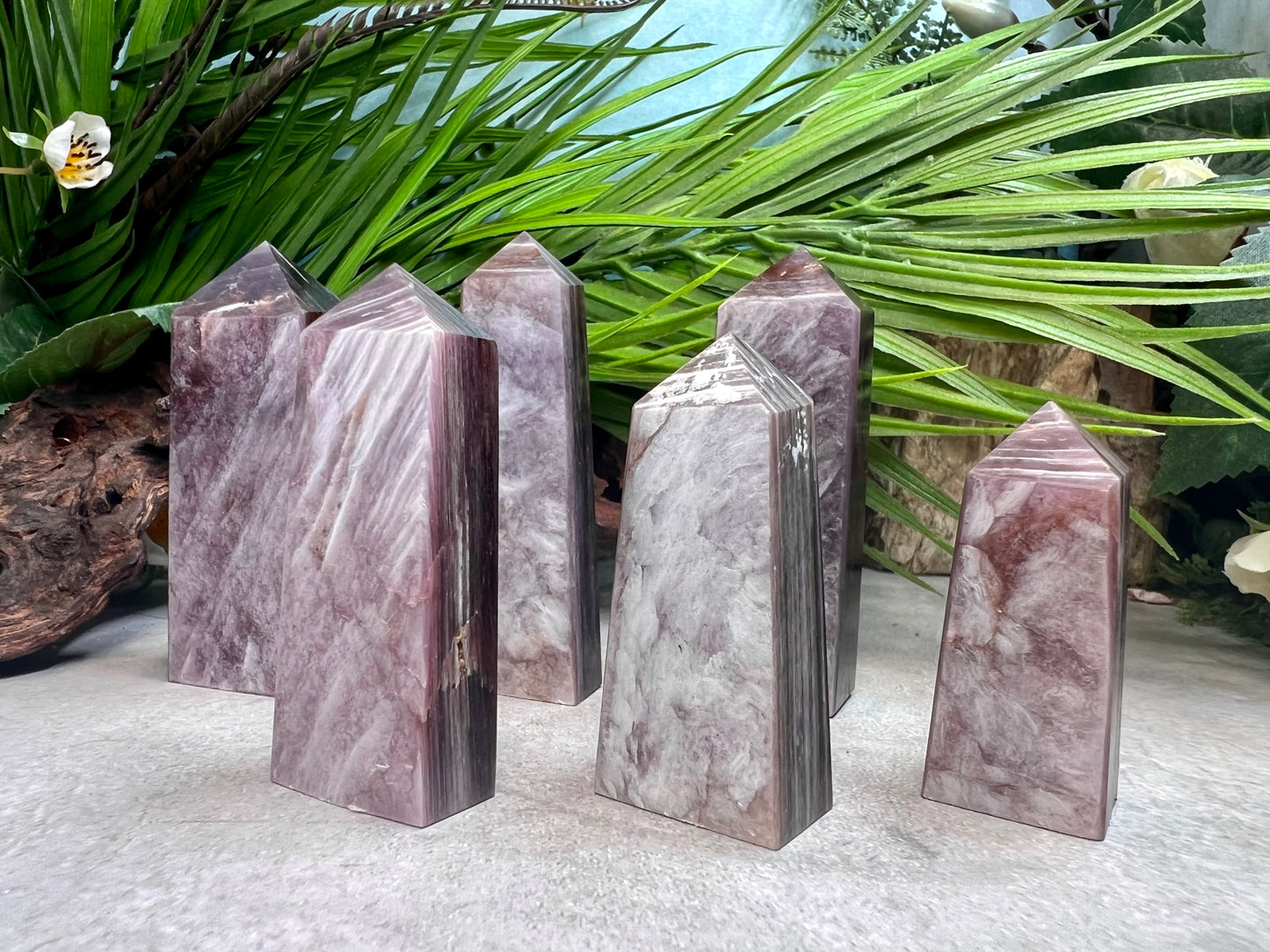 Gem Lepidolite Purple Mica Points Towers Crystal Generators