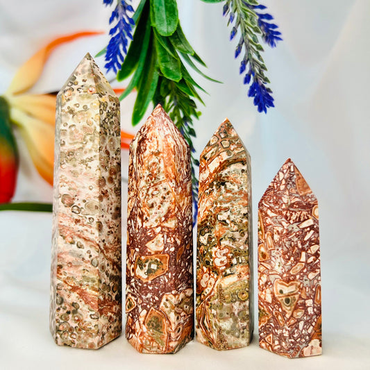 Leopardskin Jasper Points Crystal Generators Australian Seller