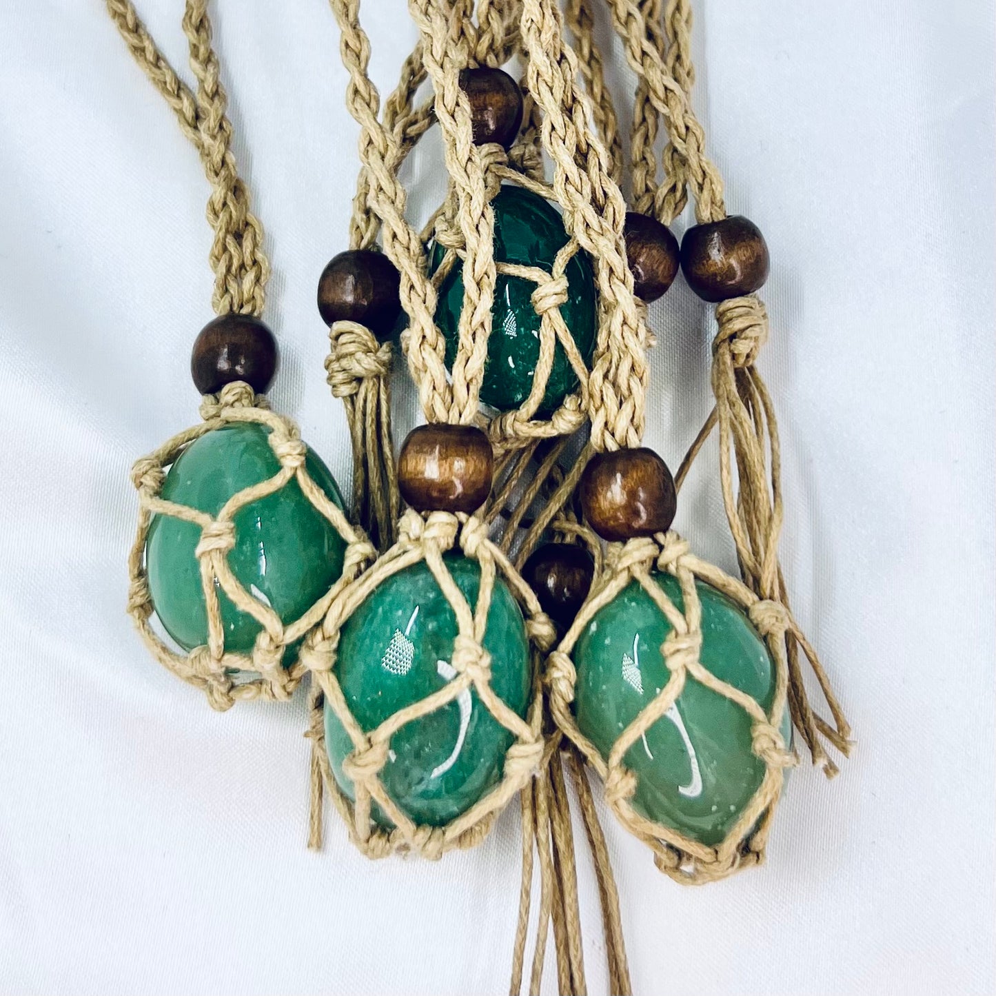 Crystal Macrame Tumbled Stone Necklaces Wearable Crystals