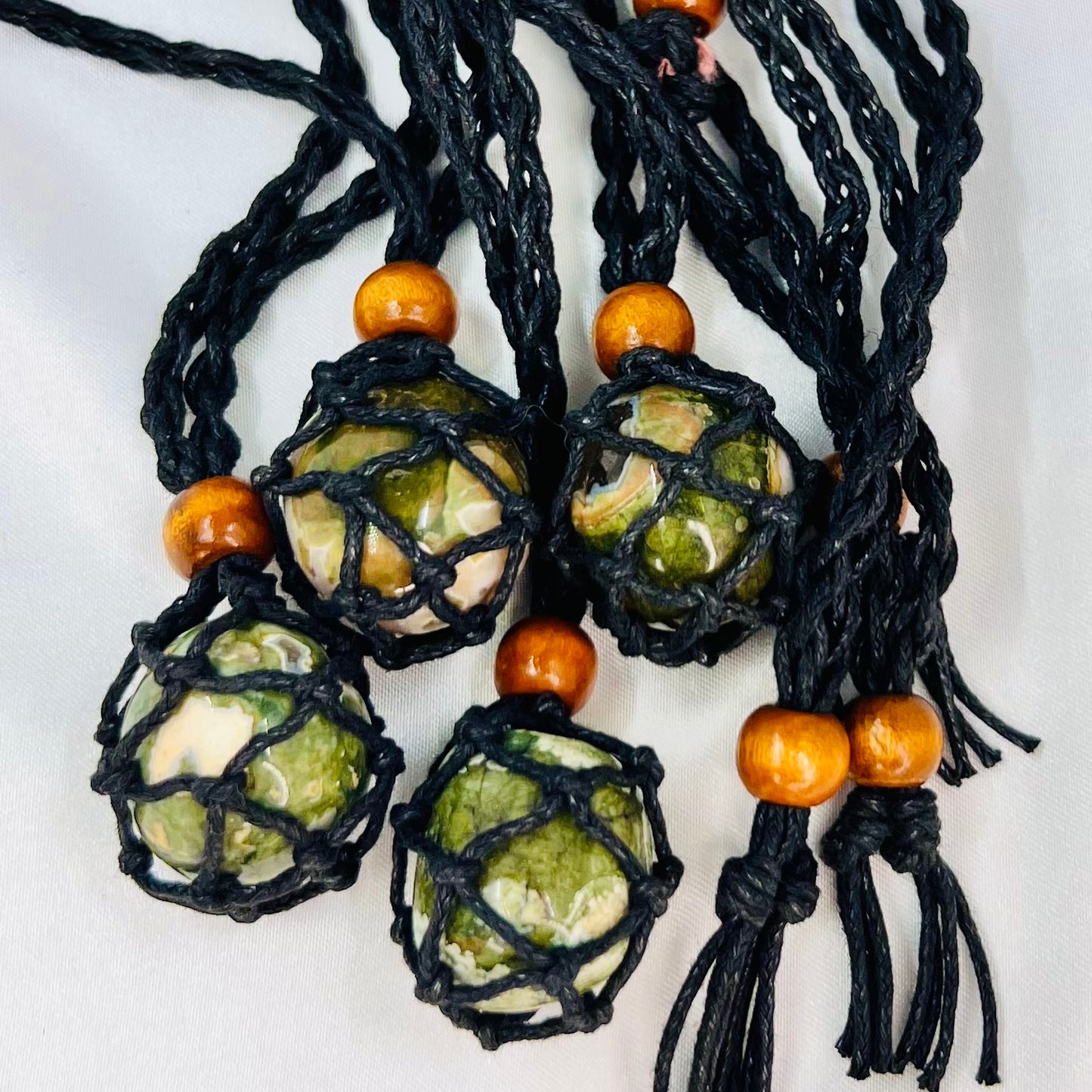 Crystal Macrame Tumbled Stone Necklaces Wearable Crystals