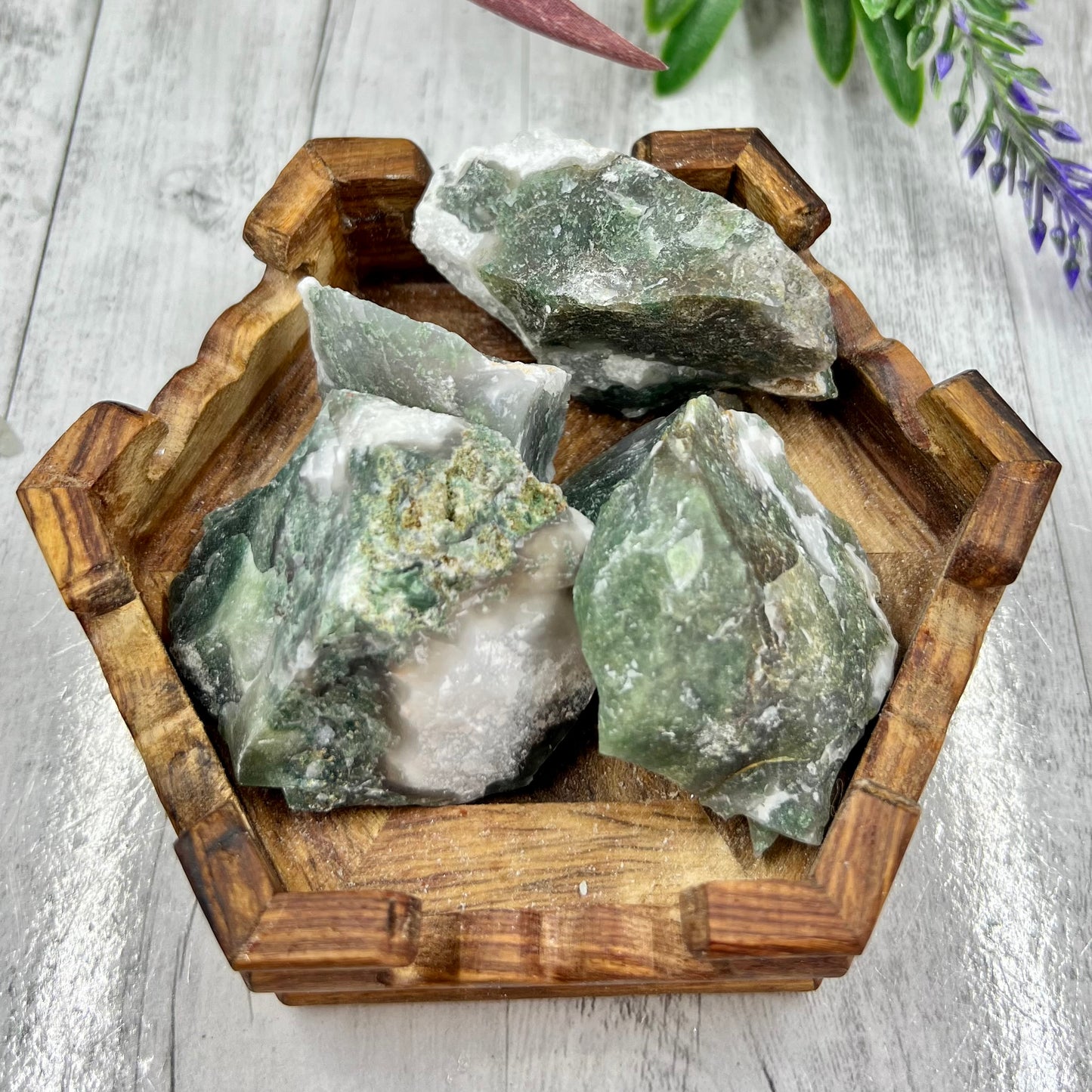 Moss Agate Raw Specimens Natural Crystal 250g Australian Seller