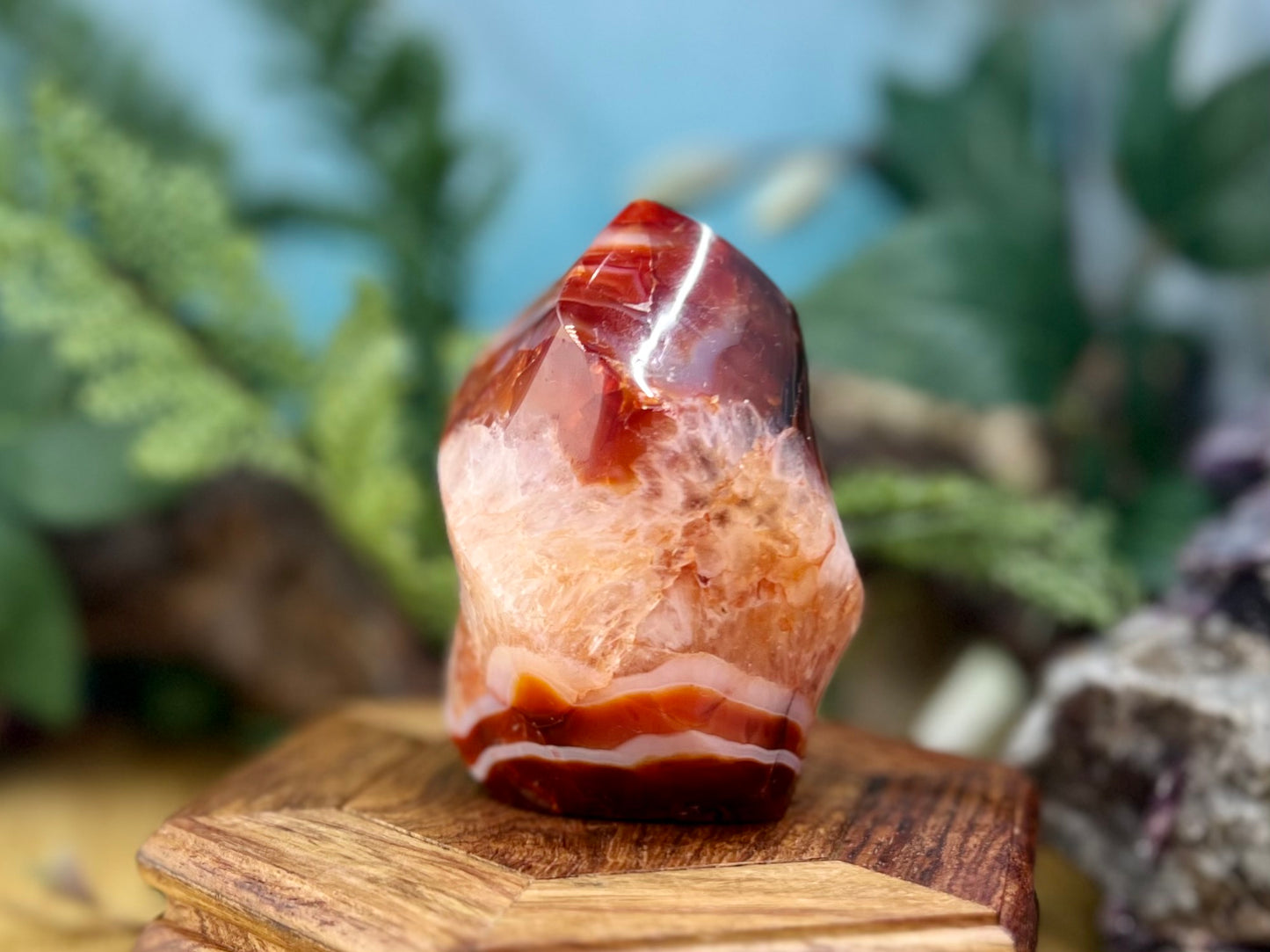 Carnelian Flame Crystal Carving