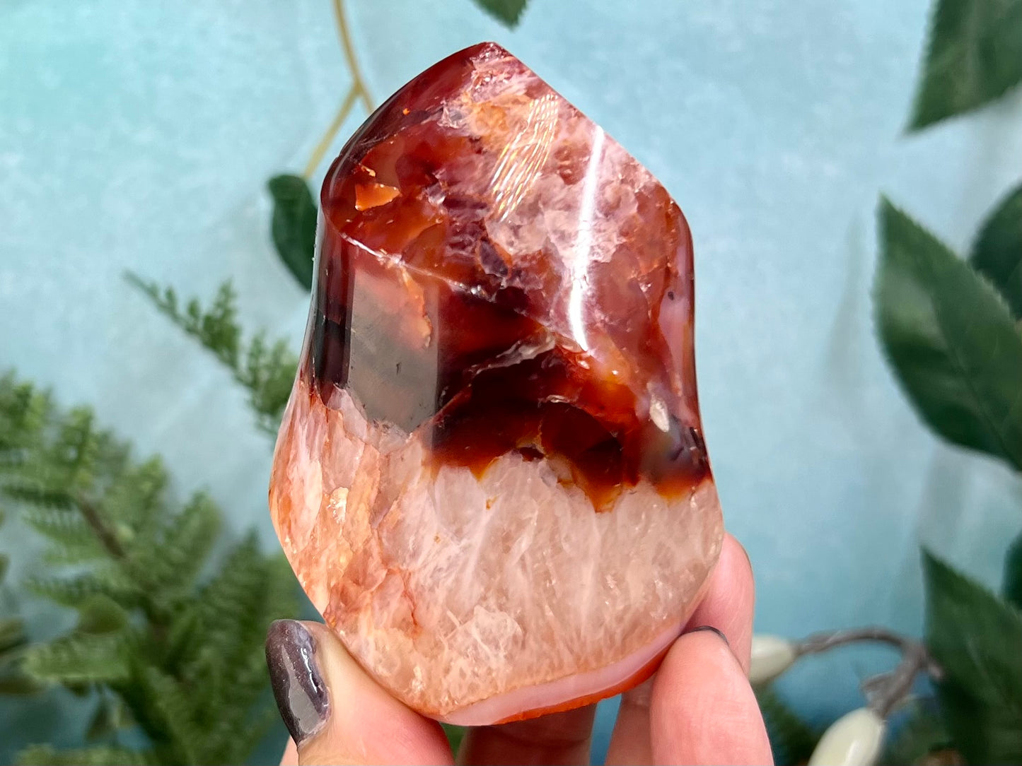 Carnelian Flame Crystal Carving