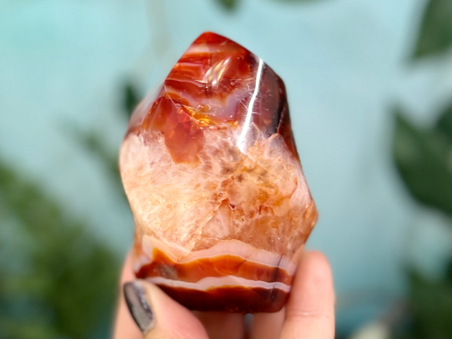 Carnelian Flame Crystal Carving