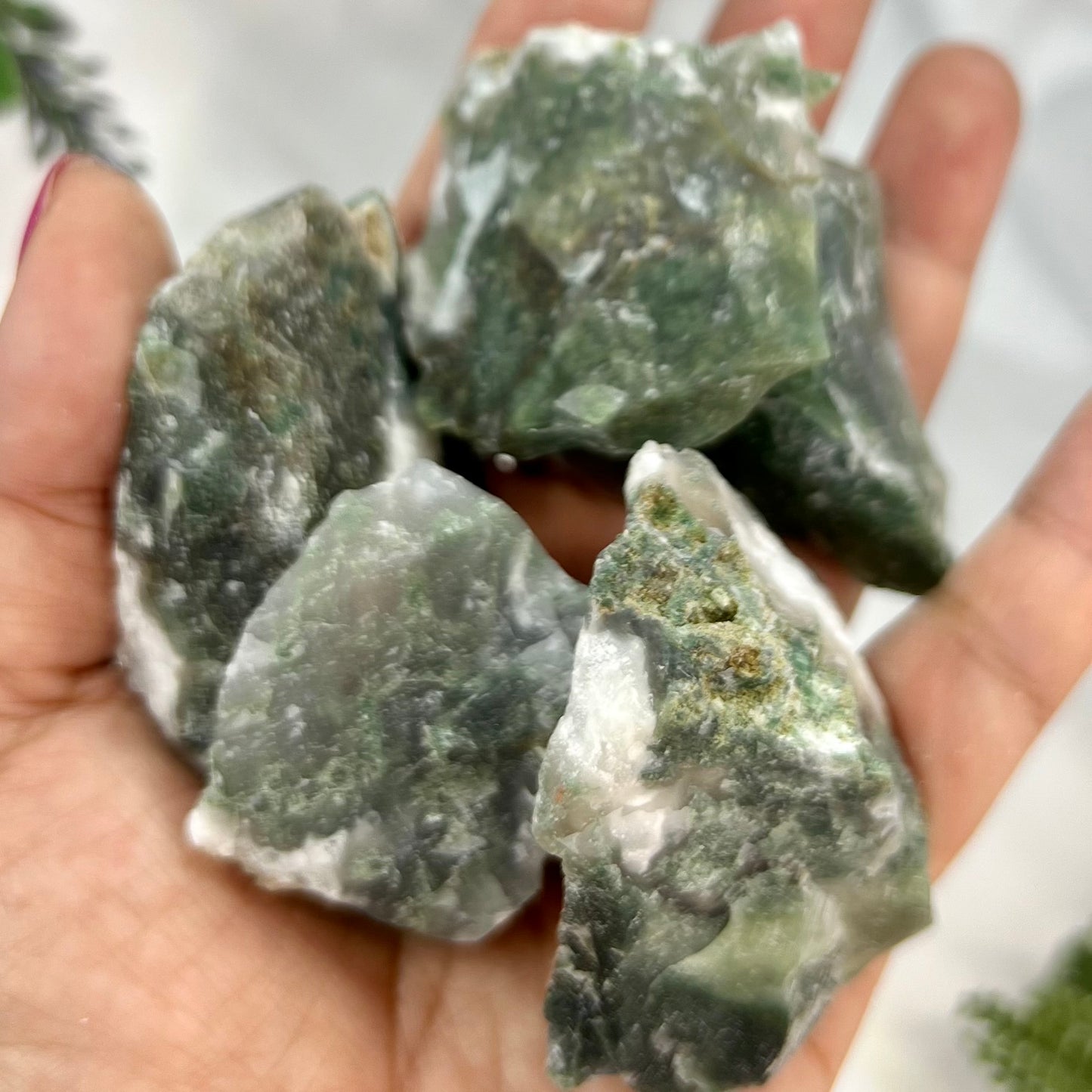 Moss Agate Raw Specimens Natural Crystal 250g Australian Seller