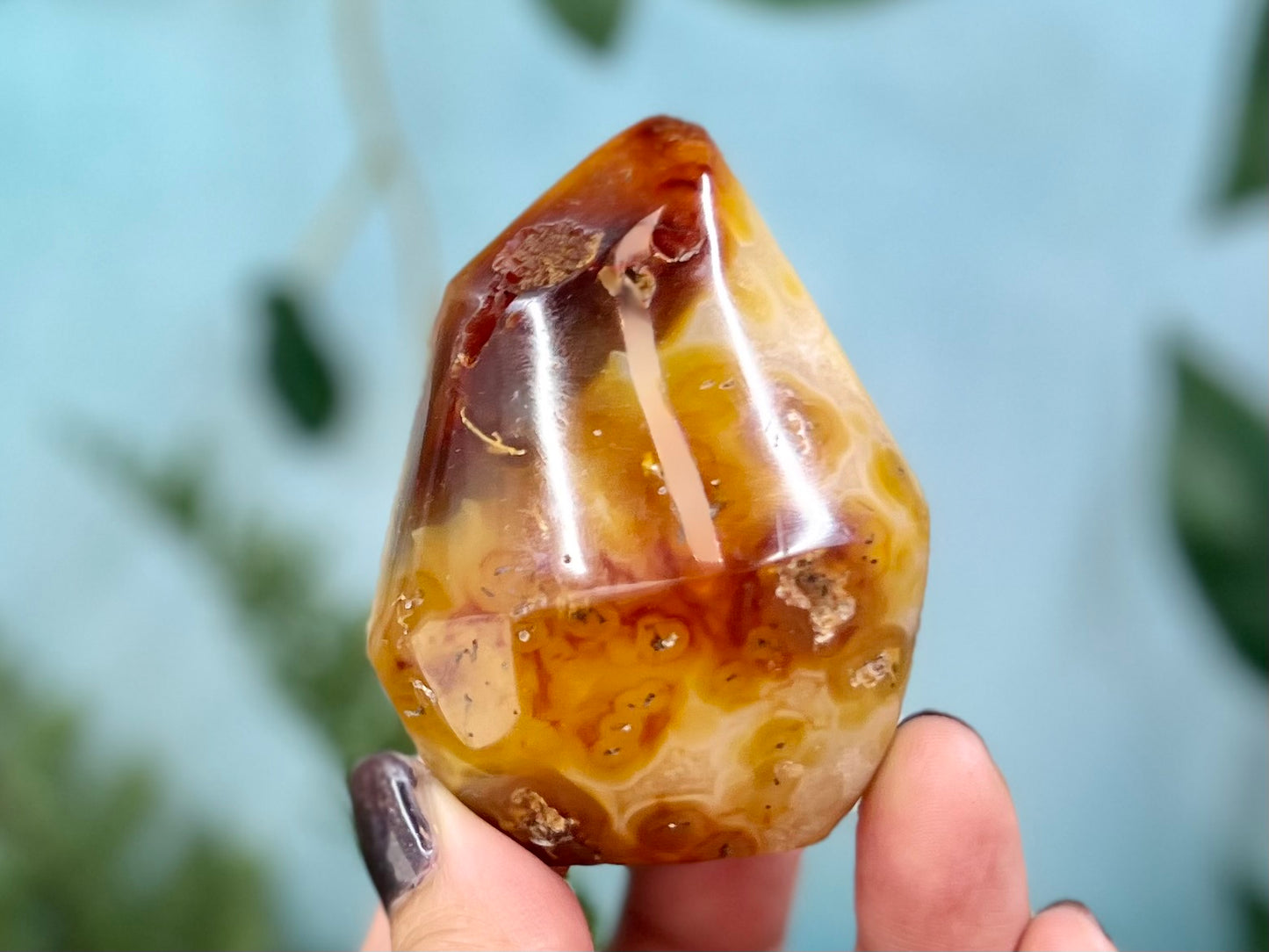 Carnelian Flame Crystal Carving