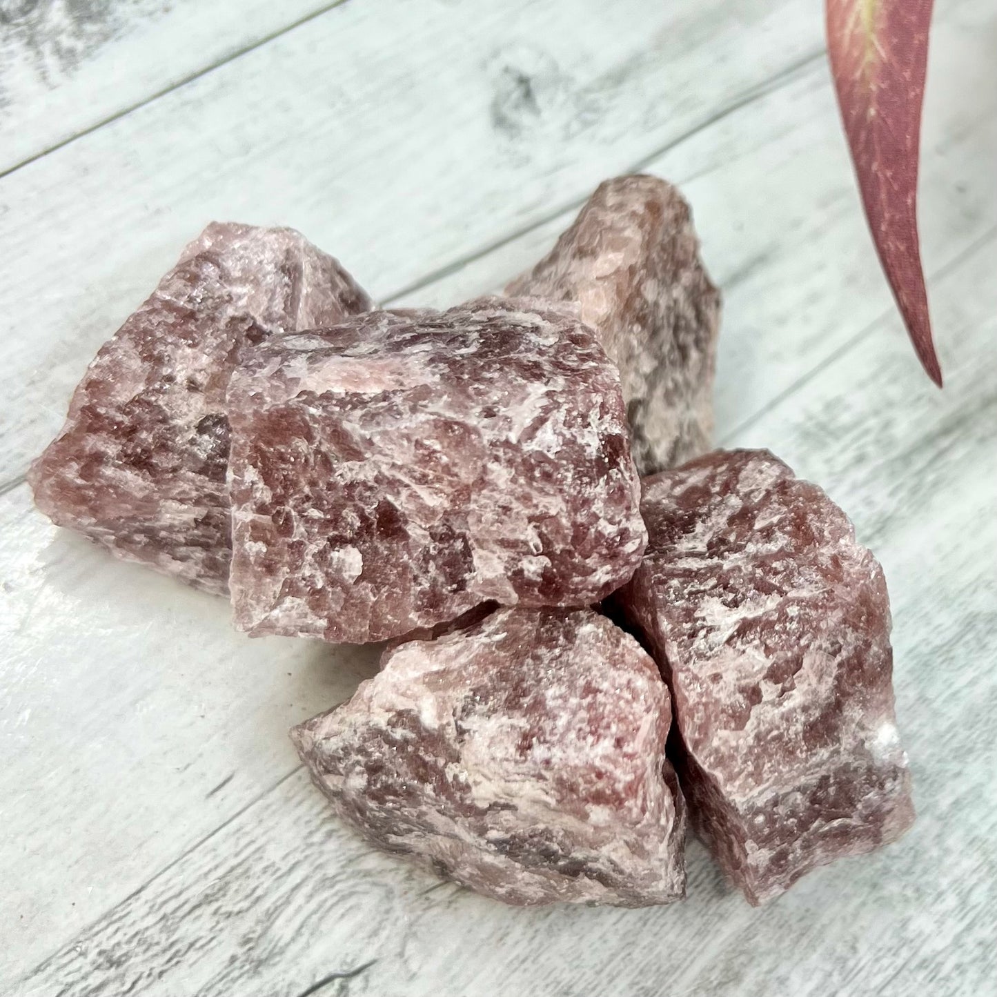 Red Strawberry Quartz Raw Specimens Natural Crystal 250g Australian Seller