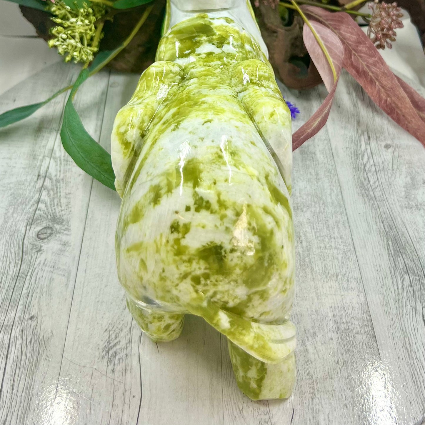 Large Jade Elephant Crystal Carving