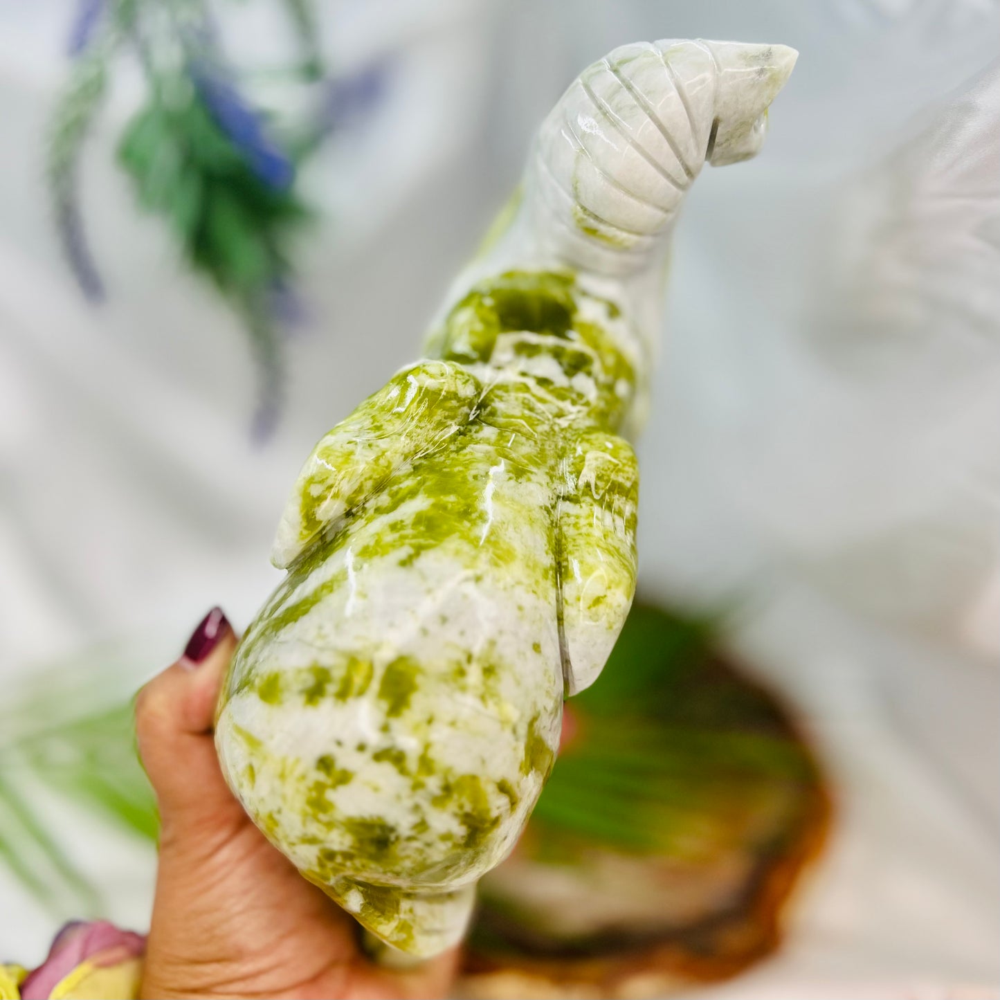 Large Jade Elephant Crystal Carving