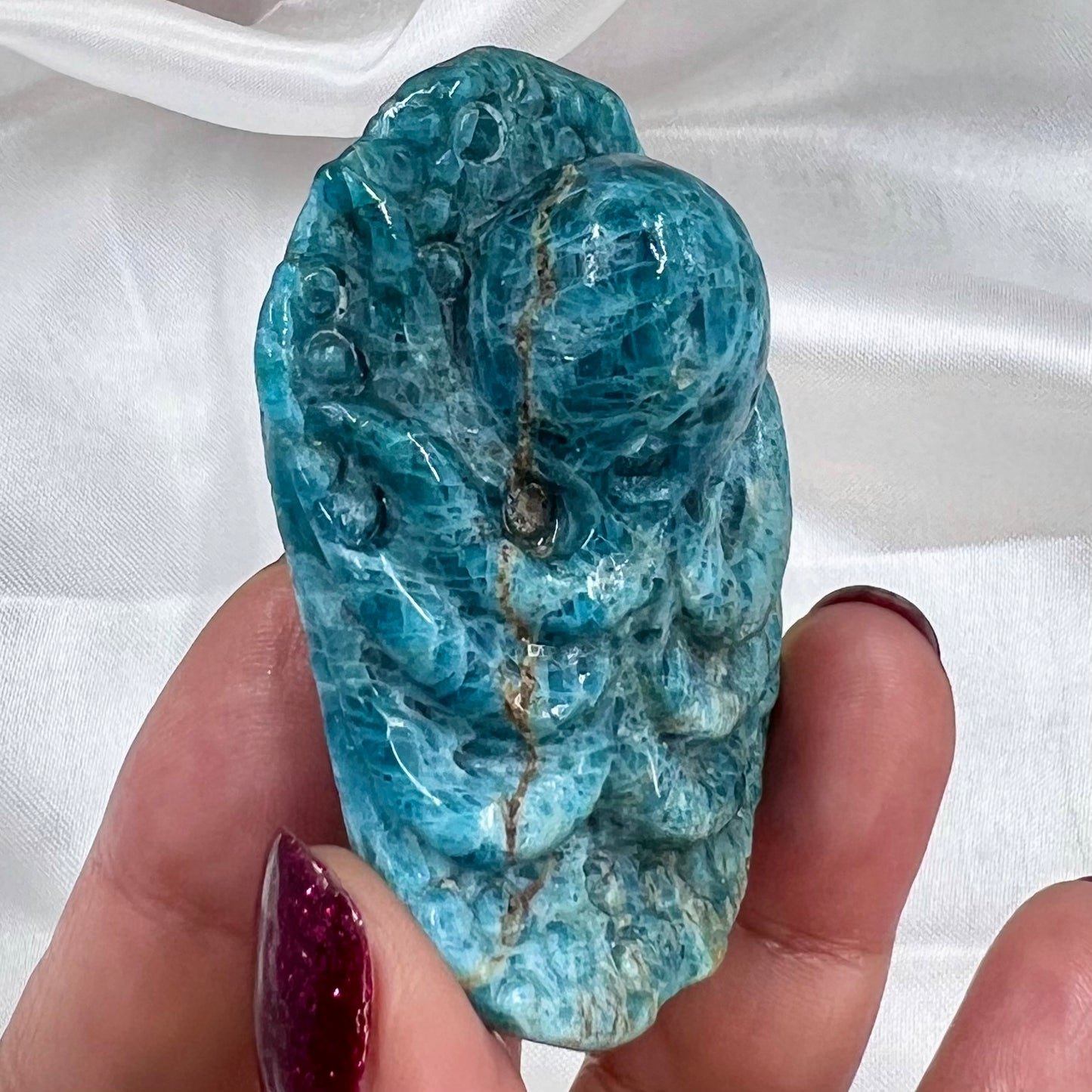 Blue Apatite Octopus Crystal Carving Australian Seller